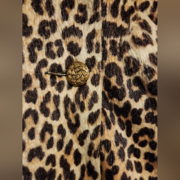 Rare Vintage 60s Leopard Faux Fur Coat by Fairmoor Somali