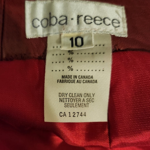 Vintage Red Leather Jacket and Skirt (Super Soft Leather)
