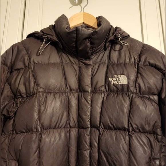 Vintage The North Face 600 Puffer Down Jacket Dark Brown with Detachable Hood