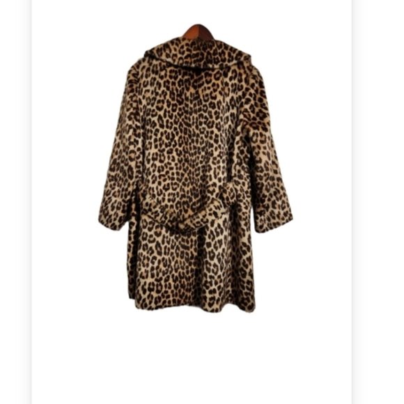 Rare Vintage 60s Leopard Faux Fur Coat by Fairmoor Somali