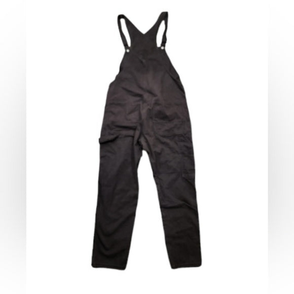 H&M Black Relaxed Fit Jeans Overalls with Silver Hardware