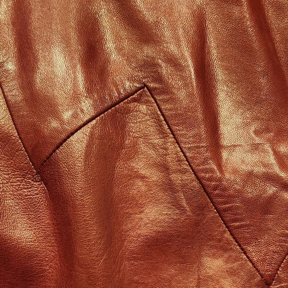 Vintage Red Leather Jacket and Skirt (Super Soft Leather)