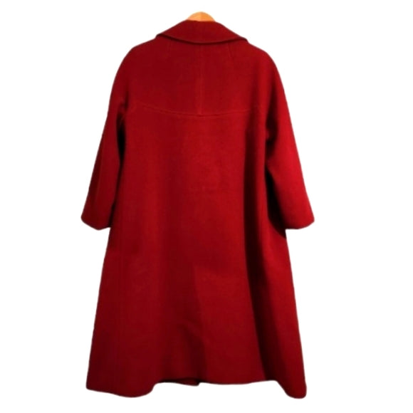 Vintage Eaton Red Wool Double Breasted Coat Fully Lined