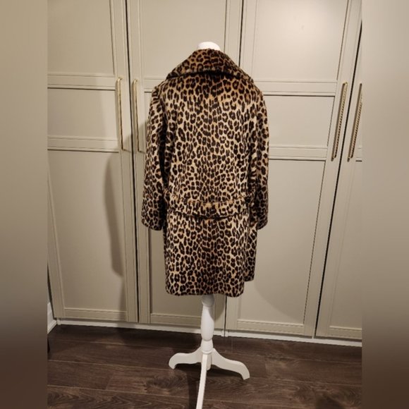 Rare Vintage 60s Leopard Faux Fur Coat by Fairmoor Somali