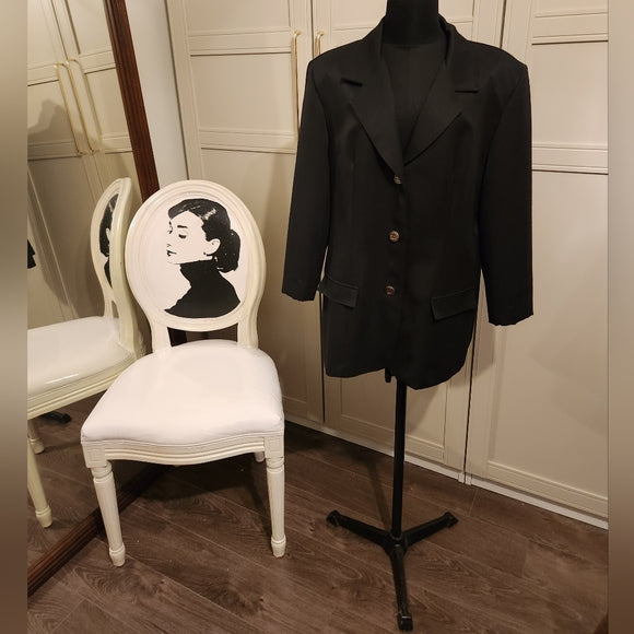 Vintage Hampton Row Black Blazer with Gold Buttons