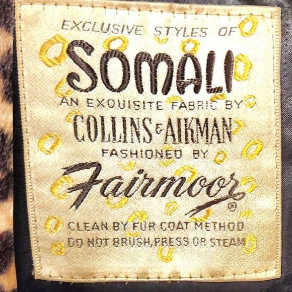 Rare Vintage 60s Leopard Faux Fur Coat by Fairmoor Somali