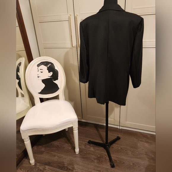 Vintage Hampton Row Black Blazer with Gold Buttons