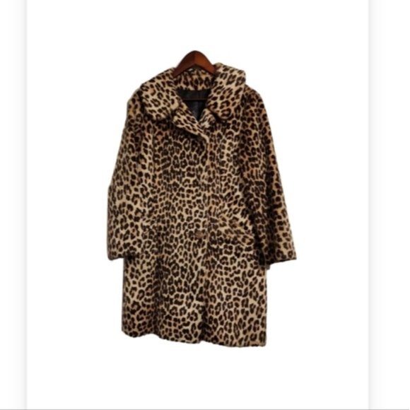 Rare Vintage 60s Leopard Faux Fur Coat by Fairmoor Somali