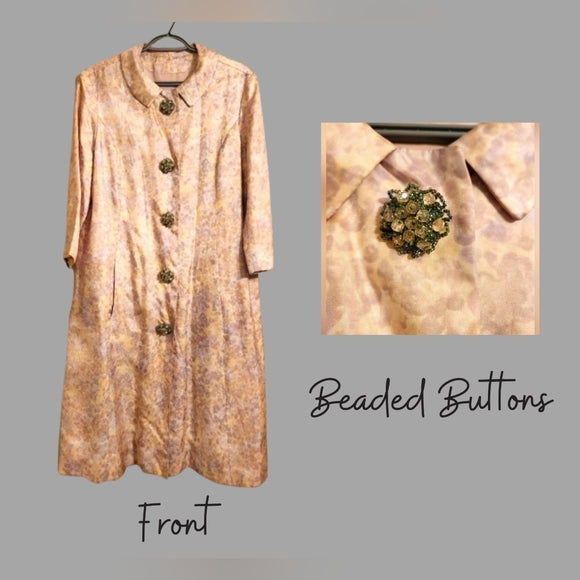 Vintage Pastel Satin Tailored Special Coat