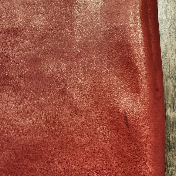 Vintage Red Leather Jacket and Skirt (Super Soft Leather)