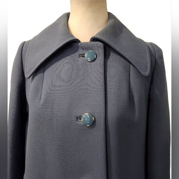 Beautiful Vintage Blue Wool Pea Coat