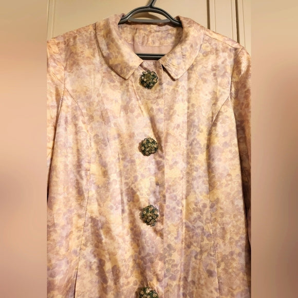 Vintage Pastel Satin Tailored Special Coat