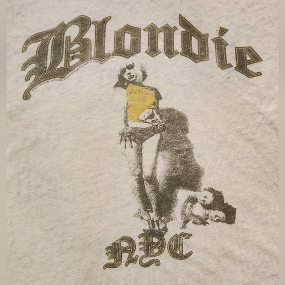 Vintage HTF Rare Blondie Single Stitch White T-Shirt