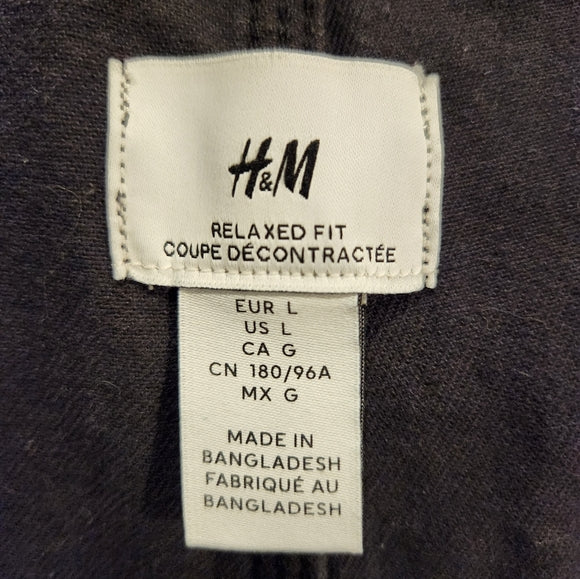 H&M Black Relaxed Fit Jeans Overalls with Silver Hardware
